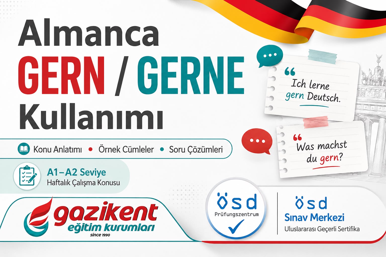 Almanca GERN / GERNE Kullanımı: Konu Anlatımı, Örnekler ve Soru Çözümleri