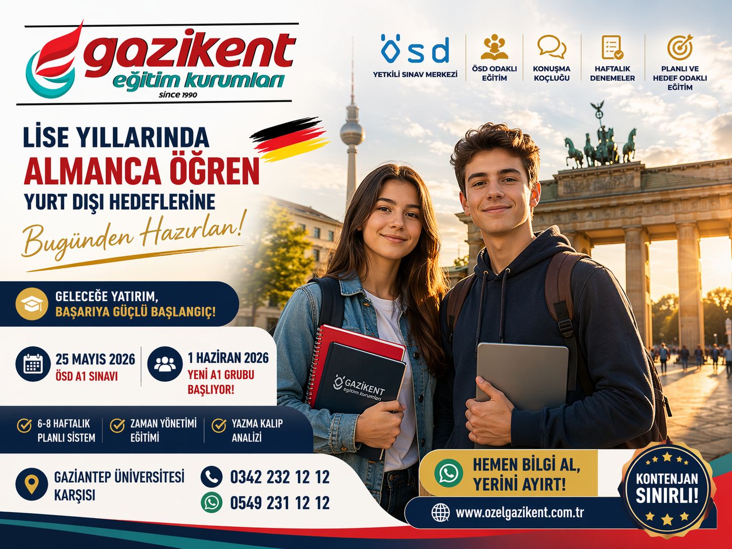 Gaziantep Almanca Kursu ile Lise Yıllarında Yurt Dışı Hedeflerine Güçlü Başlangıç