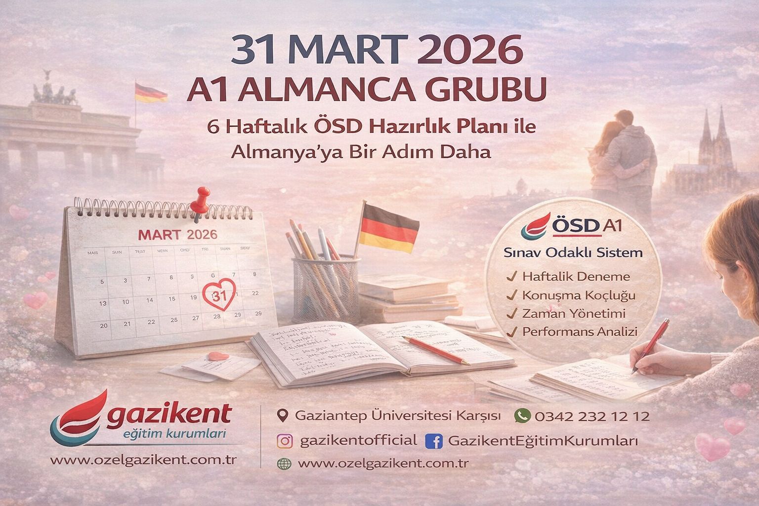 31 Mart 2026 A1 Almanca Grubu İçin 6 Haftalık Hazırlık Planı