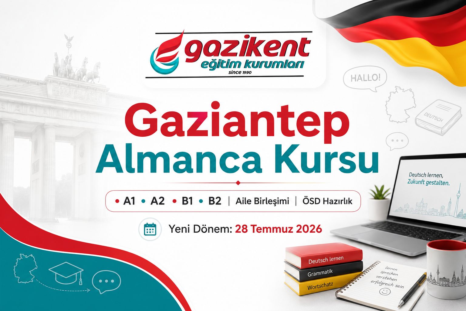 Gaziantep Almanca Kursu | Aile Birleşimi ve ÖSD Hazırlık | Gazikent Eğitim Kurumları