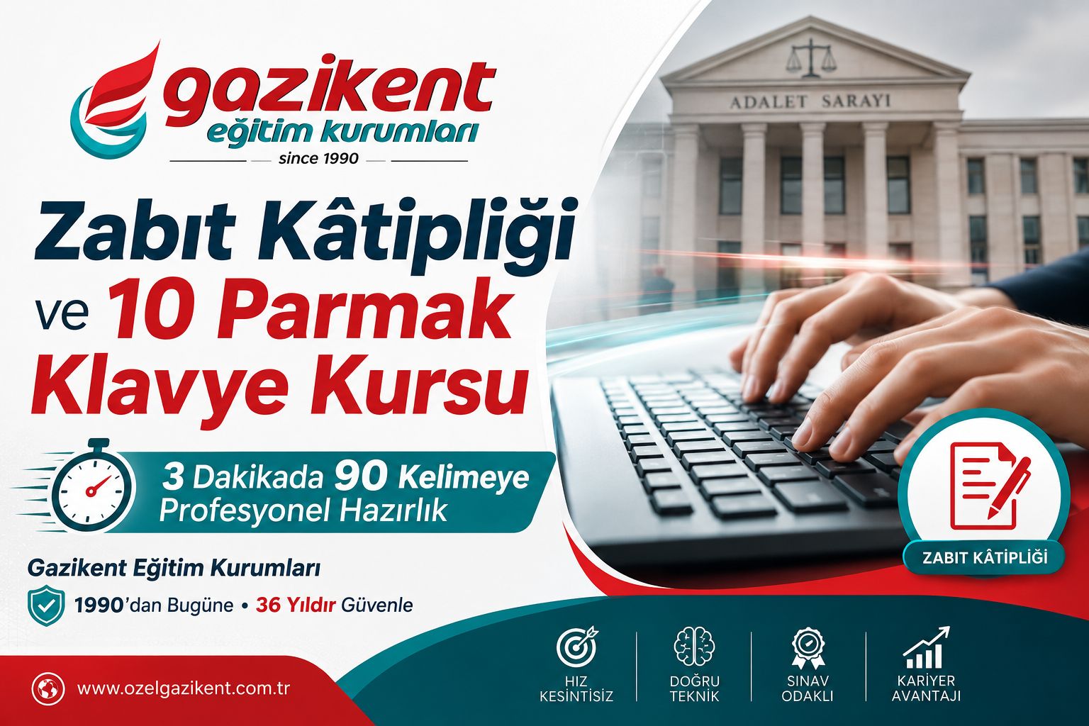 Gaziantep Zabıt Kâtipliği Kursu ve 10 Parmak Klavye Eğitimi