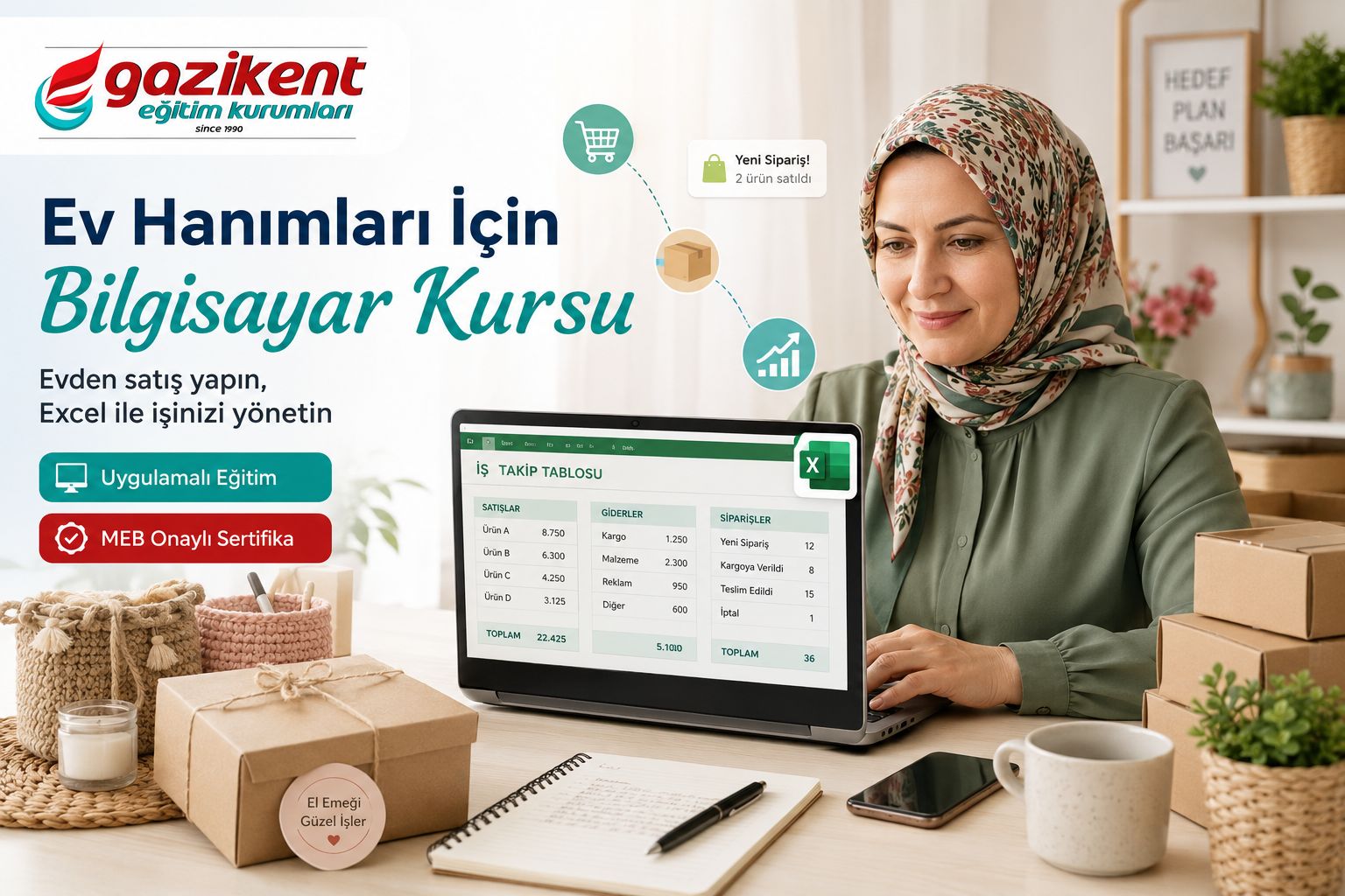Ev Hanımları İçin Bilgisayar Kursu ve Excel Eğitimi