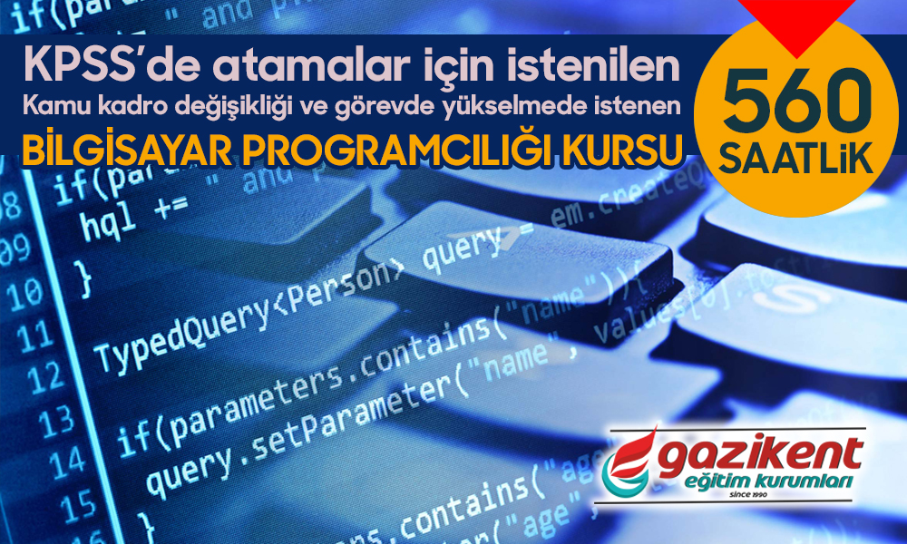 Gaziantep BİLGİSAYAR PROGRAMCILIĞI KURSU